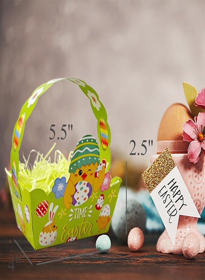 Suponey 12pcs Paper Easter Baskets Easter Treat Boxes Party Favor Boxes with Handle Eggs Containers for Kids Egg Hunt Home School Party Supplies - Image 5